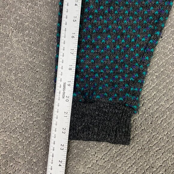 Vintage LL Bean Norway Sweater Women's XL Mens Medium Grey Green Purple Birdseye - Picture 11 of 11